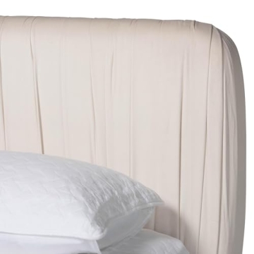 Baxton Studio Emsley Velvet Platform Bed in Queen Size