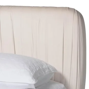 Baxton Studio Emsley Velvet Platform Bed in Queen Size