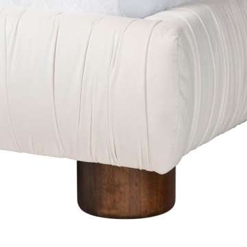 Baxton Studio Emsley Velvet Platform Bed in Queen Size