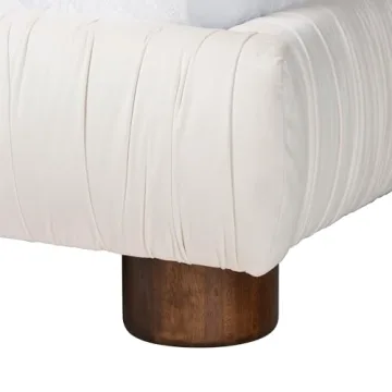 Baxton Studio Emsley Velvet Platform Bed in Queen Size