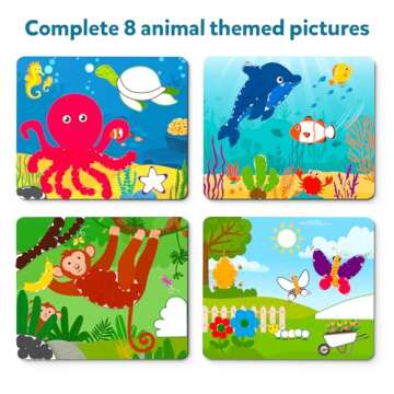 Skillmatics Dot It Sticker Art Activity - Animals, Mess-Free Fun for Kids, 500+ Stickers, Craft Kits, DIY Activity, Travel Toys, Gifts for Boys & Girls Ages 3, 4, 5, 6, 7