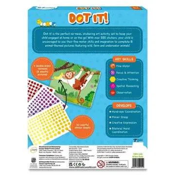 Skillmatics Dot It Sticker Art Activity - Animals, Mess-Free Fun for Kids, 500+ Stickers, Craft Kits, DIY Activity, Travel Toys, Gifts for Boys & Girls Ages 3, 4, 5, 6, 7