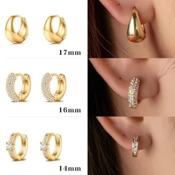 Stylish Gold Hoop Earrings Set for Women - Waterproof & Trendy