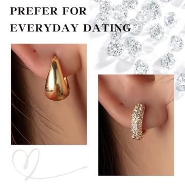Stylish Gold Hoop Earrings Set for Women - Waterproof & Trendy