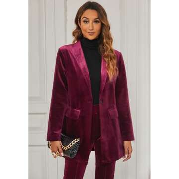 GRAPENT Red Jacket Women Womens Blazers for Work Casual Suit Jackets for Women Plus Size Jackets for...