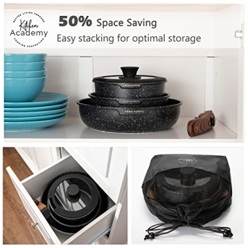 Kitchen Academy 10 Piece Stackable Cookware Set for RV