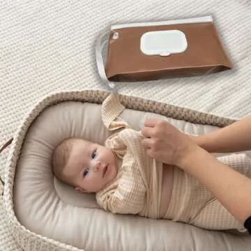 3 Pack refillable Baby Wipes Container for Travel，Earth Tone Portable Wipes Dispenser/Holder for Diaper， Wipe refillable case on The go （ Earth Tone Style）