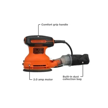 BLACK+DECKER 5 Inch Orbital Sander for Woodworking