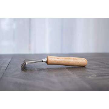 GranNaturals Hair Brush Cleaner - Rake Design for Pick Cleaning & Detangling Combs & Bristle Brushes - Durable Metal Wires, Ergonomic Wooden Handle - Quick Hair, Dust & Lint Remover Tool for Brushes