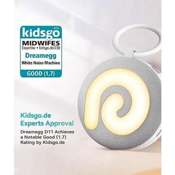 Dreamegg Portable Sound Machine Baby - D11 White Noise Machine for Baby Sleeping with Night Light, W...