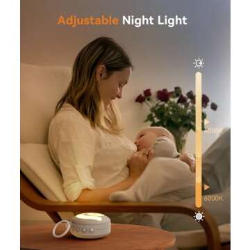 Dreamegg Portable Sound Machine Baby - D11 White Noise Machine for Baby Sleeping with Night Light, White Noise, Lullaby, Nature Sounds, Child Lock, USB Rechargeable Sound Machine for Travel Nursery