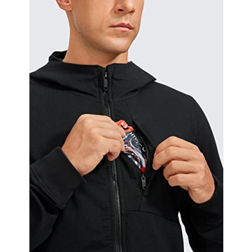 CRZ YOGA Men's Thick Terry Zip-up Hoodie - Premium Quality