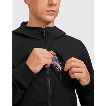 CRZ YOGA Men's Thick Terry Zip-up Hoodie - Premium Quality