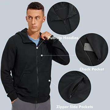 CRZ YOGA Men's Thick Terry Zip-up Hoodie - Premium Quality