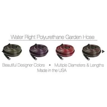 Water Right Polyurethane Garden Hose - 25-Foot, Olive Green, Lightweight