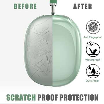 Galafoki for AirPod Max Case Cover, Clear Soft TPU Anti-Scratch Protective Case Cover, No Yellowing ...