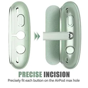 Galafoki for AirPod Max Case Cover, Clear Soft TPU Anti-Scratch Protective Case Cover, No Yellowing Transparent Accessories for Apple AirPods Max -Green