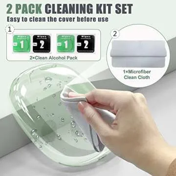 Galafoki for AirPod Max Case Cover, Clear Soft TPU Anti-Scratch Protective Case Cover, No Yellowing Transparent Accessories for Apple AirPods Max -Green