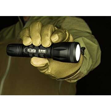 Elzetta Bravo B-142: 2Cell Flashlight with Standard Bezel Ring, High Output AVS Head, Flood Optic, and Click Tailcap (6000K)
