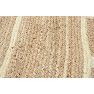 Handmade Bohemian Scalloped Jute Rug Off White 2x3