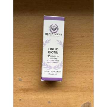 Benevolent Liquid Biotin 15000 mcg with Coconut Oil