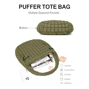 LEXSION Lightweight Quilted Puffer Tote Bag - Chic & Spacious