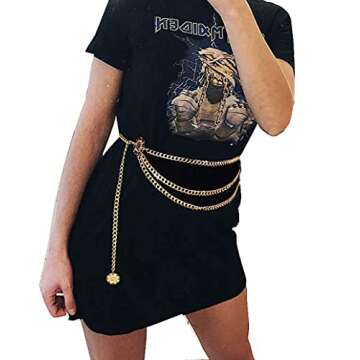 Women Waist Chain Belt Stylish Gold Silver Adjustable