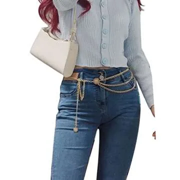 Women Waist Chain Belt Stylish Gold Silver Adjustable