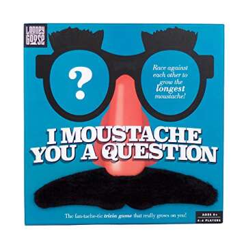 Professor Puzzle I Moustache You A Question - Party Game/Game of Trivia - The Ultimate Facial Hair face-Off Trivia Quiz Game by Looney Goose.