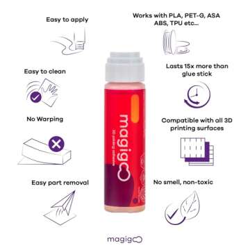 Magigoo - MO2016 All-in-One 3D Printer Adhesive Glue - ABS, PLA, PETG, HIPS, and TPU Flex Filament o...