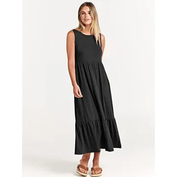 ANRABESS Women Summer Sleeveless Maxi Dress with Pockets