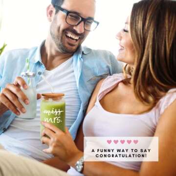 Bride To Be Gifts - Bridal Shower Gift - Engagement Gifts for Women, Bachelorette Gifts for Bride, Bridal Gifts - Bachelorette Party Favors, Wedding Favors, Bridal Shower Decorations - Can Glass