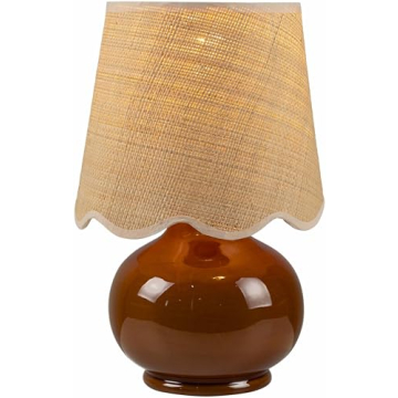 BoutiqueRugs Boho Ceramic & Jute Table Lamp - 13" H