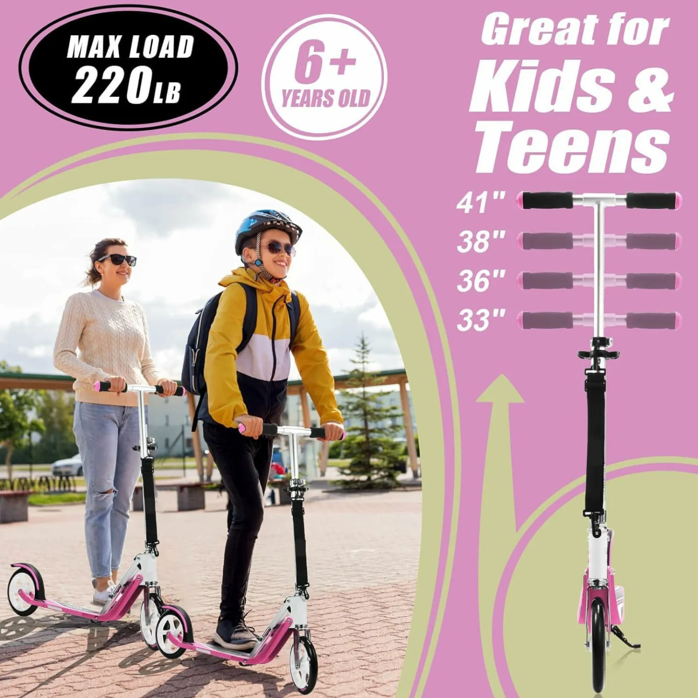 Kids & Adult Adjustable Foldable Scooter for Any Terrain