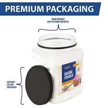 Roots Circle Baking Powder | Gluten-Free All-Purpose Leavening Agent For Cooking and Baked Goods, Desserts, Breads, & Cake | Vegan & Kosher-Safe | 2lb [35oz] Airtight Bulk Container