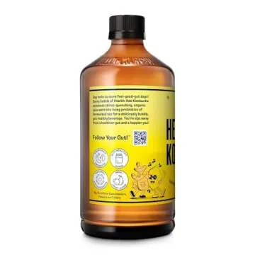 Health-Ade Kombucha Tea Organic Drink, Fermented Tea with Living Probiotics, Detoxifying Acids, Supports Gut Health, Non-GMO, Vegan, Gluten Free, 12 Pack (16 Fl Oz Bottles), Ginger-Lemon