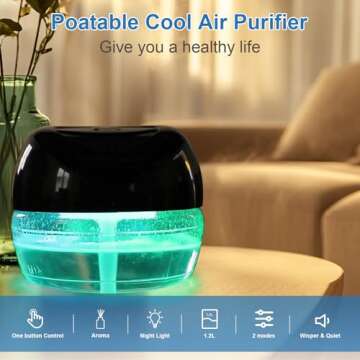 ap airpleasure Purifier Air Washer, Air Fresher Aroma Diffuser for Home, Office, Air Purifier with Night Light (Black)