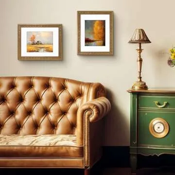 Golden State Art, 11x14 Photo Frame with White Mat for 8x10 Picture & Real Glass for Wall Display - ...