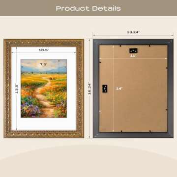 Golden State Art, 11x14 Photo Frame with White Mat for 8x10 Picture & Real Glass for Wall Display - Home or Office Classic Design (Ornate Bronze Gold, 2-Pack)