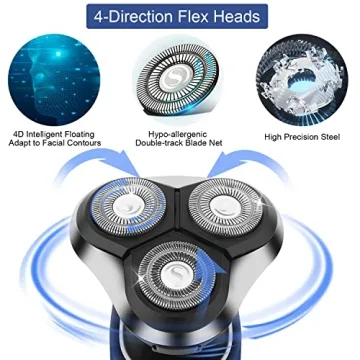 HIENA PRO Electric Shaver Waterproof Rotary Shaver for Men