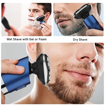 HIENA PRO Electric Shaver Waterproof Rotary Shaver for Men