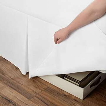 Space Maker Extra-Long 21" Drop Length Bed Skirt, Twin XL, White