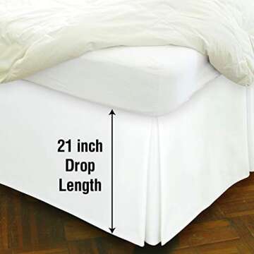Space Maker Extra-Long 21" Drop Length Bed Skirt, Twin XL, White