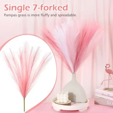 9 Pcs Pink White Faux Pampas Grass for Home Decor