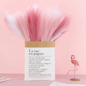 9 Pcs Pink White Faux Pampas Grass for Home Decor