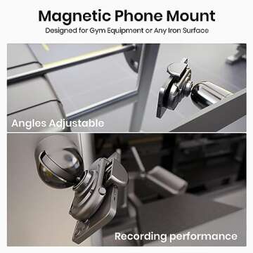 MiiKARE Gym Accessory Magnetic Phone Holder for Videos, Strong Magnets Gym Phone Mount, 360 Rotation...