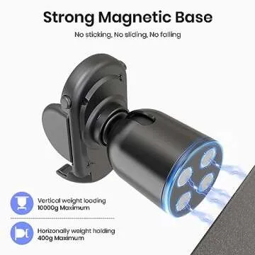 MiiKARE Gym Accessory Magnetic Phone Holder for Videos, Strong Magnets Gym Phone Mount, 360 Rotation Adjustable, Home Gym Essentials for Women, Workout Accessories for Men, Gym Gifts for Lovers-Black