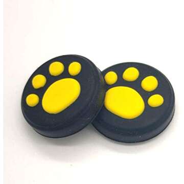 2 x Silicone Analog Controller Thumb Stick Joystick Grips Cap for Nintendo Switch NS & Switch Lite Controller Joy-Con ThumbStick Cute Cat Paw Claw (White-Pink)