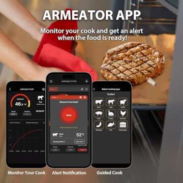 Wireless Meat Thermometer Digital for Grilling and Cooking, IPX6 Ultra-Fast Instant Read Food thermo...