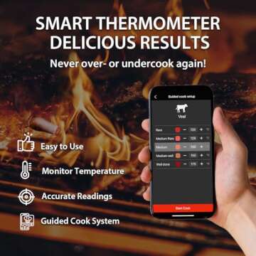 Wireless Meat Thermometer with Bluetooth for Grilling